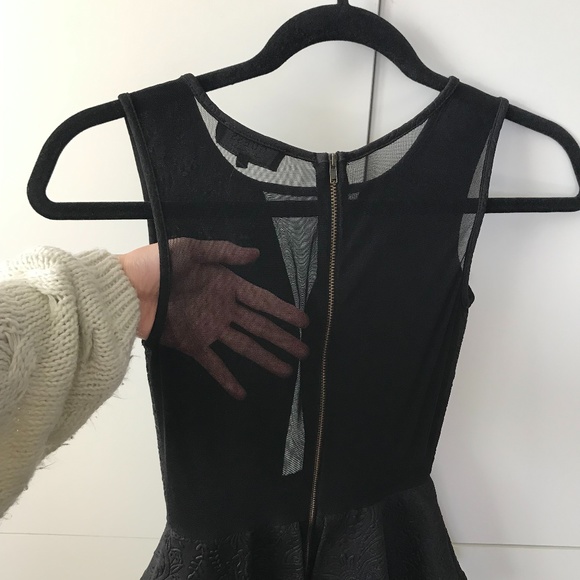 Guess Mesh Black Peplum Dress - Picture 8 of 9